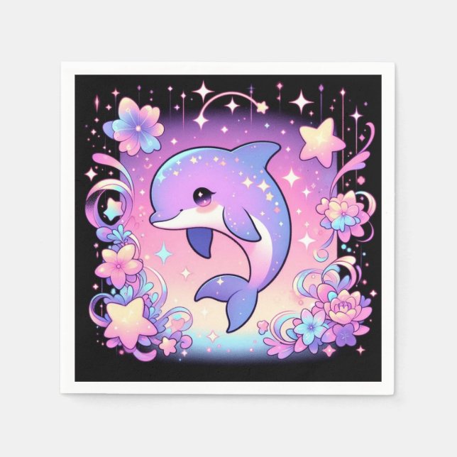 Servilleta De Papel Majestic Dolphin Baby Shower (Anverso)