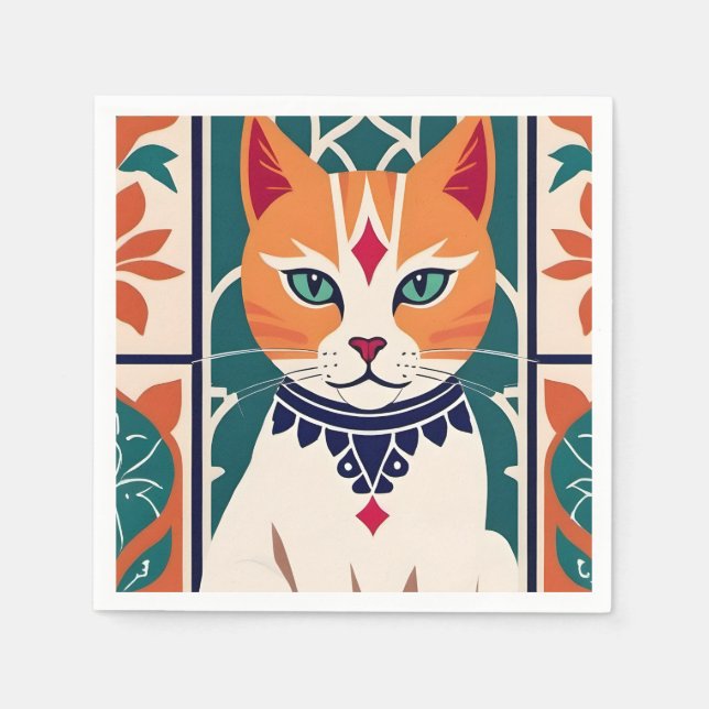 Servilleta De Papel Majestic Feline Charm (Anverso)