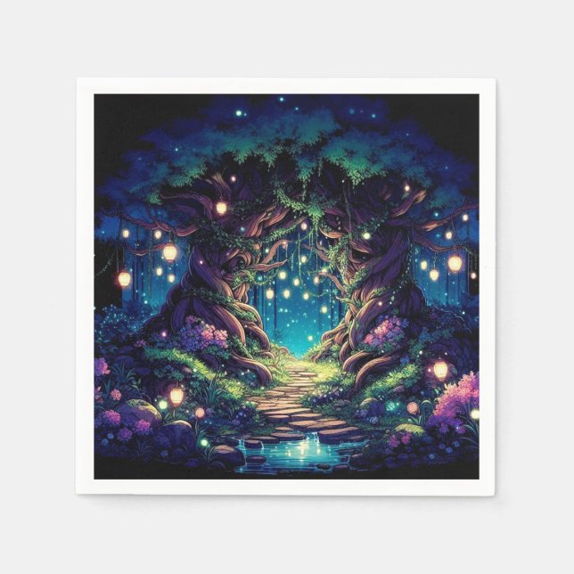 Servilleta De Papel Majestic Fun Enchant Forest Baby Shower (Anverso)