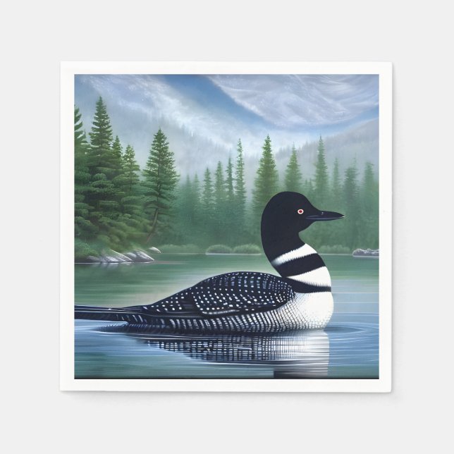Servilleta De Papel Majestic Northern Wilderness Loon (Anverso)