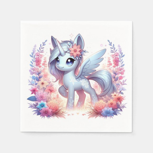 Servilleta De Papel Majestic Unicorn Baby Shower (Anverso)