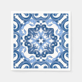 Servilleta De Papel Majólica, azulejos mediterráneos,