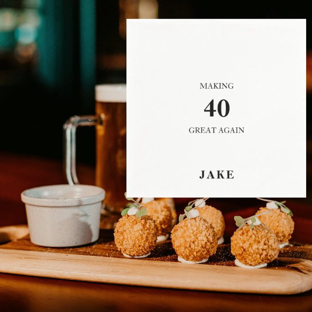 Servilleta De Papel Making 40 Great Again Black Text Birthday Party (Subido por el creador)
