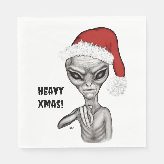 Servilleta De Papel Mal Alien , ¡Pesada Navidad ! (Anverso)
