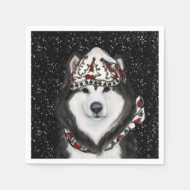 Servilleta De Papel Malamute de Alaska (Anverso)