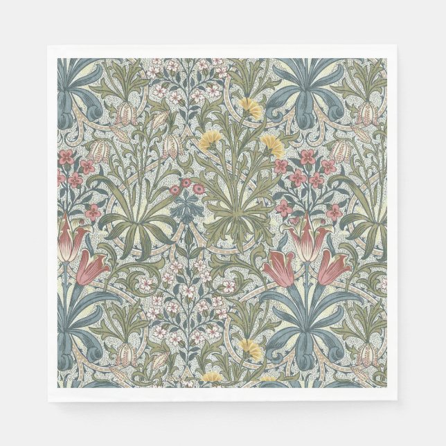 Servilleta De Papel Malezas del bosque de William Morris (Anverso)
