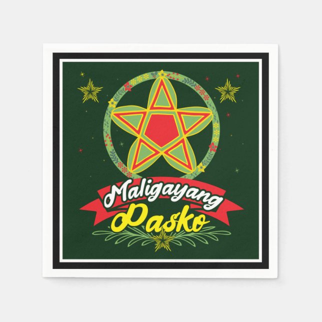Servilleta De Papel Maligayang Pasko Navidades filipinos Filipinas (Anverso)