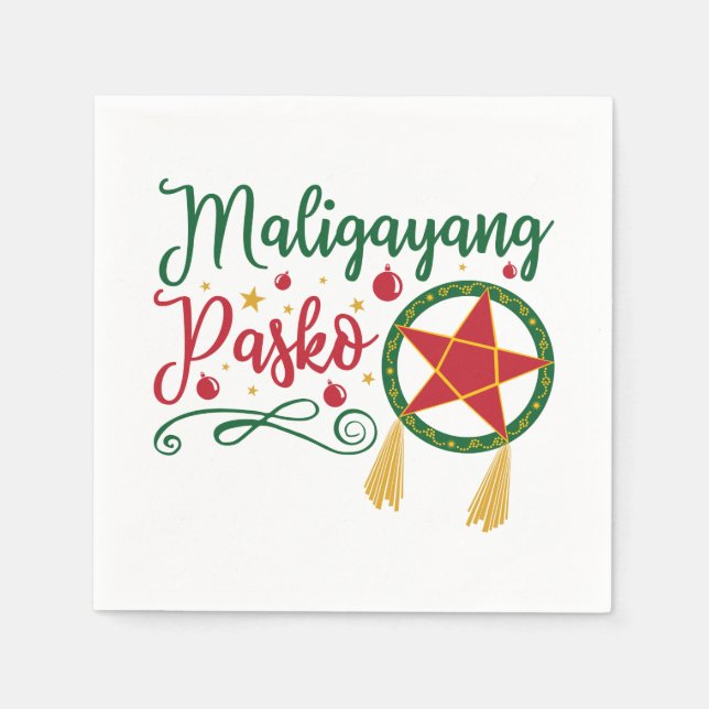 Servilleta De Papel Maligayang Pasko Navidades filipinos Filipinas (Anverso)