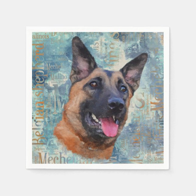 Servilleta De Papel Malinois - Pastor belga - Mechelaar (Anverso)