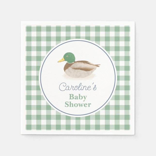 Servilleta De Papel Mallard Duck Country Hunting Baby Shower (Anverso)