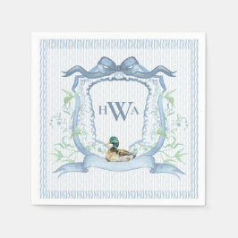 Servilleta De Papel Mallard Duck Monogram Grandmillennial