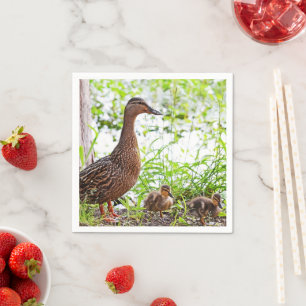 Servilleta De Papel Mallard y Ducklings por Shirley Taylor