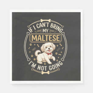 Servilleta De Papel Maltés No Va Perro Corbata Roja Hueso Marco