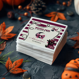 Servilleta De Papel Malvado y Chica de Halloween primer nacimiento