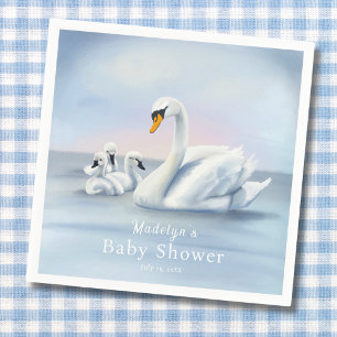 Servilleta De Papel Mamá Cisne Con Bebés Baby Shower