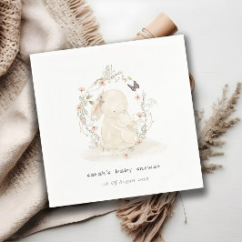 Servilleta De Papel Mamá de bebé suave lindo Bunny Floral Wreath Baby 