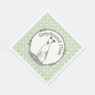 Servilleta De Papel Mamá de Greyhound (blanca como el hembra) Perro Cu