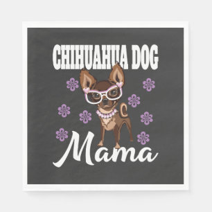 Servilleta De Papel Mamá de perro Chihuahua mujer  