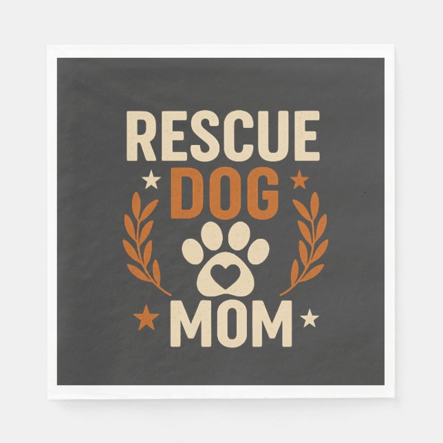 Servilleta De Papel Mamá de perro de rescate (Anverso)