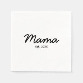 Servilleta De Papel Mama Established Year | Mom Personalized Date