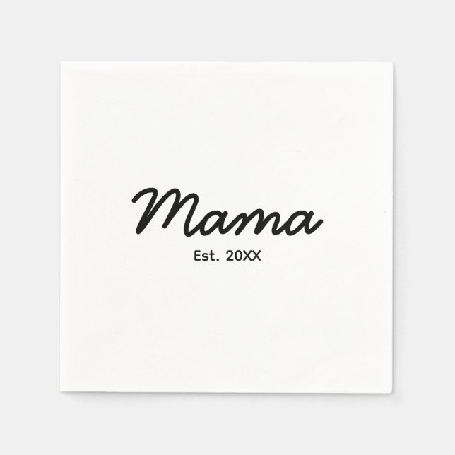 Servilleta De Papel Mama Established Year | Mom Personalized Date (Anverso)