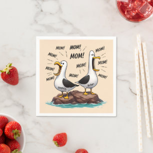 Servilleta De Papel Mamá Gaviota Divertida Personalizada