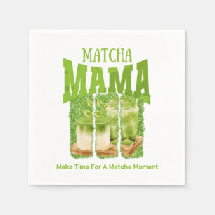 Servilleta De Papel MAMA MATCHA Té Verde Brillo Regalo Mamá Cafecore