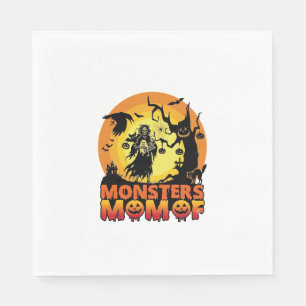 Servilleta De Papel Mamá Monstruos Halloween Monstruo Fantasma Esquele