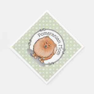 Servilleta De Papel Mamá panomana Pom Mom (naranja roja)