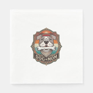 Servilleta De Papel Mamá Perro Hueso Bandana Marco Vintage_1