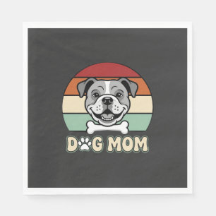 Servilleta De Papel Mamá Perro Retro Bulldog Vector