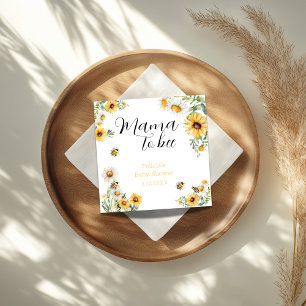 Servilleta De Papel Mama to Bee flores amarillas Bumblebee Baby Shower