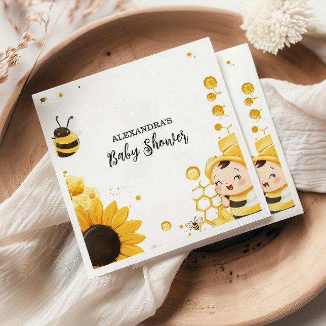 Servilleta De Papel Mama to Bee Wildflower Honeybee Baby Shower (Subido por el creador)