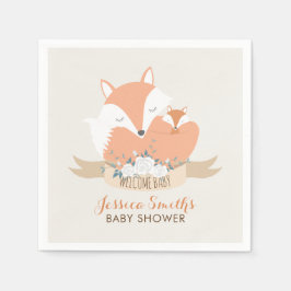 Servilleta De Papel Mamá y bebé Red Fox Baby Shower