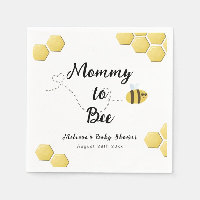 Servilleta De Papel Mami to bebe honeycomb Baby Shower (Anverso)