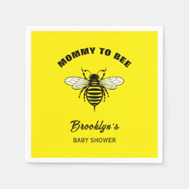 Servilleta De Papel Mami To Bee Baby Shower Black Guay Stylish