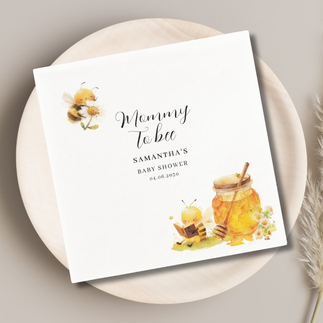 Servilleta De Papel Mami To Bee Gender Neutral Baby Shower (Subido por el creador)