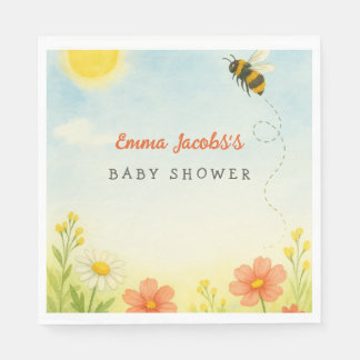 Servilleta De Papel Mami To Bee Género Neutral Baby Shower Napkins