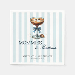 Servilleta De Papel Mamis y Martinis Blue Bow Boy Baby Shower