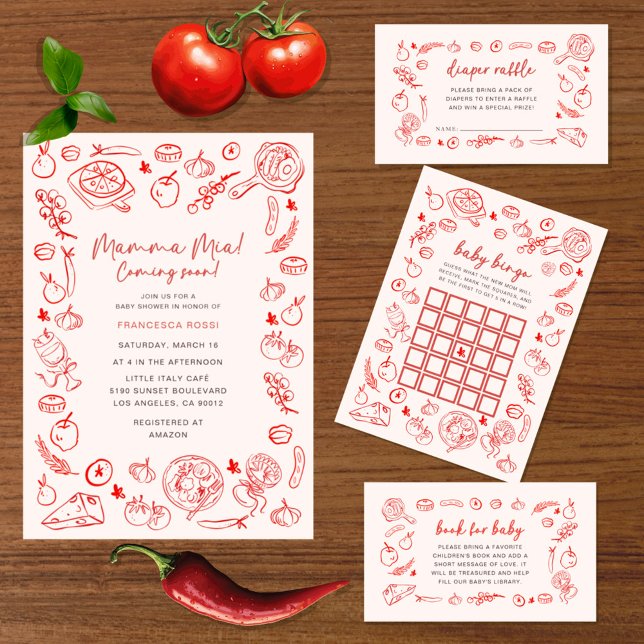 Servilleta De Papel  | Mamma Mia Italian Baby Shower (Subido por el creador)