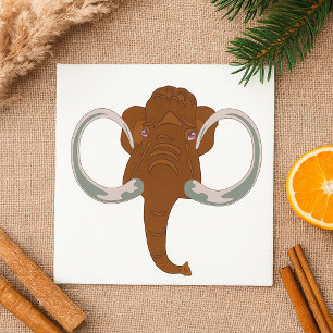 Servilleta De Papel Mamut Lanudo Adorable con Colmillos Curvados