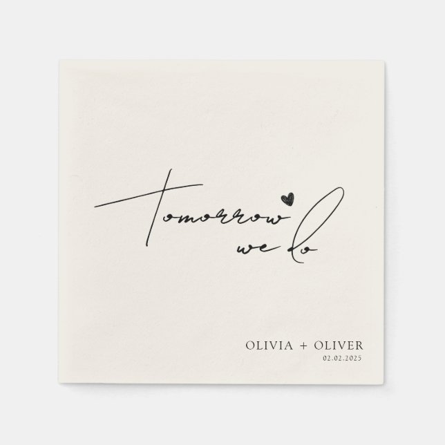 Servilleta De Papel Mañana cenamos en el ensayo (Anverso)