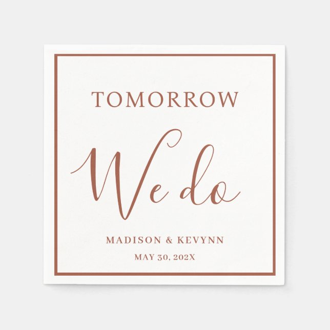 Servilleta De Papel Mañana hacemos mínimo y Moda | Boda Napkins (Anverso)