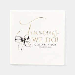 Servilleta De Papel Mañana Nos Casamos Cena de Ensayo de Boda con Lazo