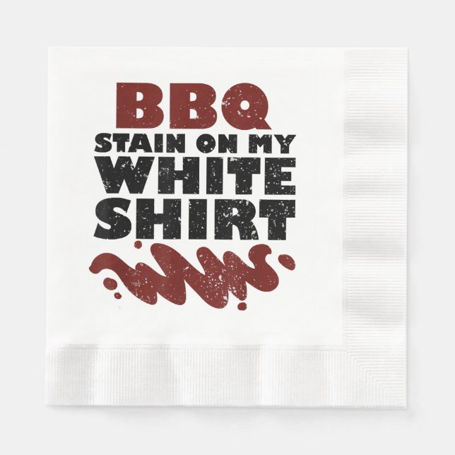 Servilleta De Papel Mancha de barbacoa en mi blanco (Anverso)