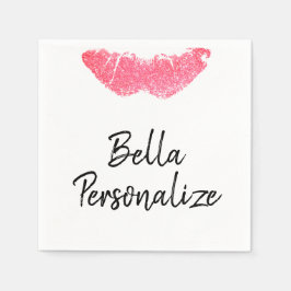 Servilleta De Papel Mancha de labio rosa de impresión de lápiz labial