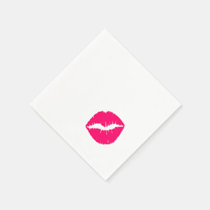 Servilleta De Papel Mancha de lápiz labial rosa caliente