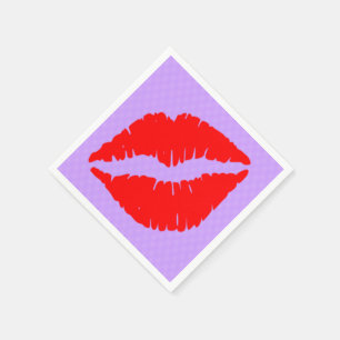 Servilleta De Papel Mancha roja del lápiz labial
