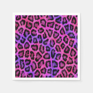Servilleta De Papel Manchas de piel de leopardo rosa y púrpura