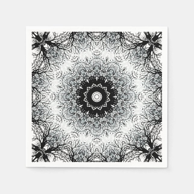 Servilleta De Papel Mandala abstracta sin inconvenientes, círculo redo (Anverso)